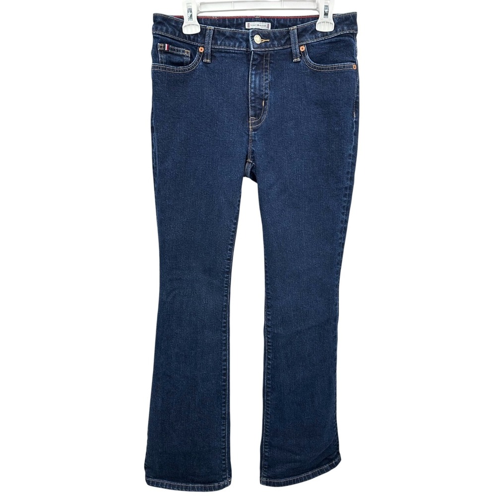 Tommy Hilfiger Bootcut Jeans Dark Wash 5-Pocket Mid-Rise Women's 28 / 6 TALL